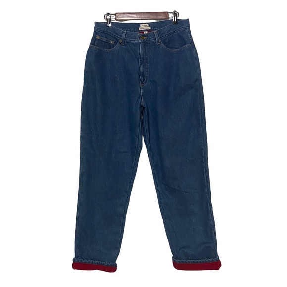 VTG LL Bean Flannel Lined Jeans Blue - Picture 5 of 14